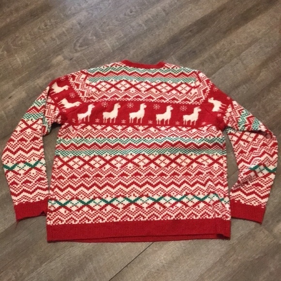 Jolly Sweaters Llama in Scarf and Santa Hat Ugly Christmas Sweater size XXL - Picture 14 of 17